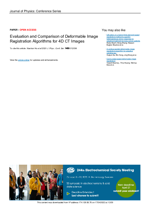 (PDF) Evaluation and Comparison of Deformable Image Registration ...