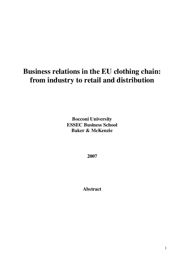 (PDF) Business relations in the EU clothing chain from industry to