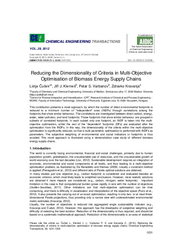 (PDF) Reducing the dimensionality of criteria in multi-objective ...