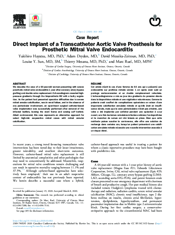 (PDF) Direct implant of a transcatheter aortic valve prosthesis for ...