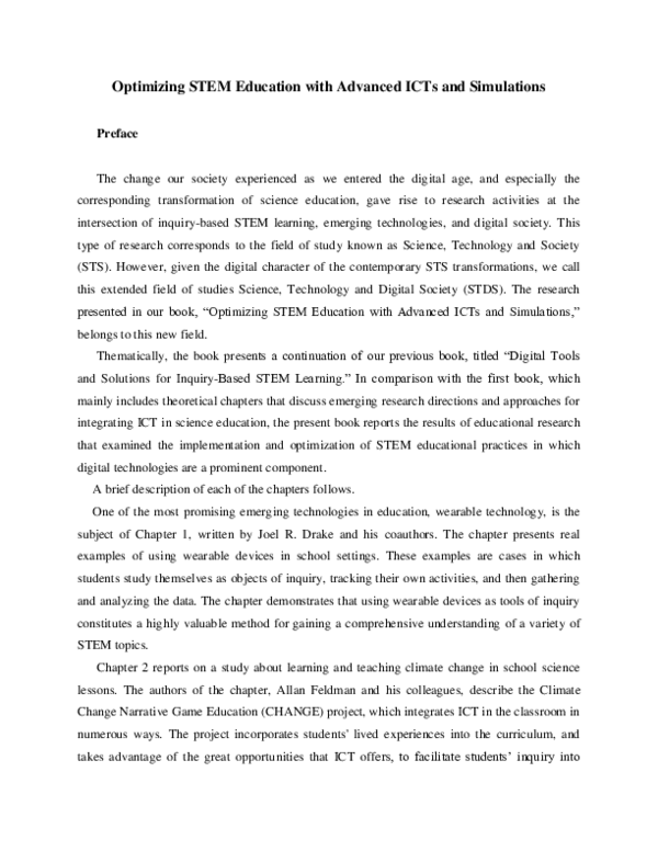 (PDF) Optimizing STEM Education With Advanced ICTs and Simulations