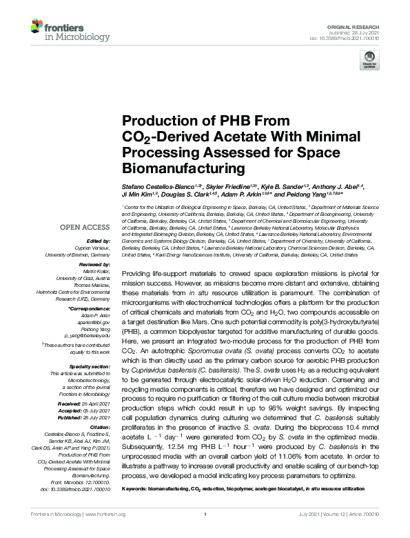 (PDF) Production of PHB From CO2-Derived Acetate With Minimal ...