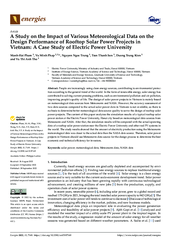 (PDF) A Study on the Impact of Various Meteorological Data on the ...