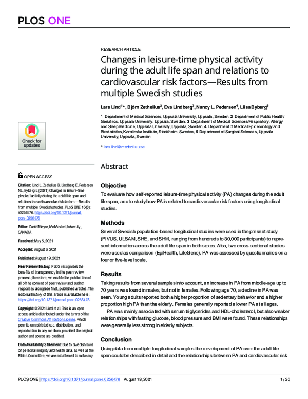 (PDF) Changes in leisure-time physical activity during the adult life ...