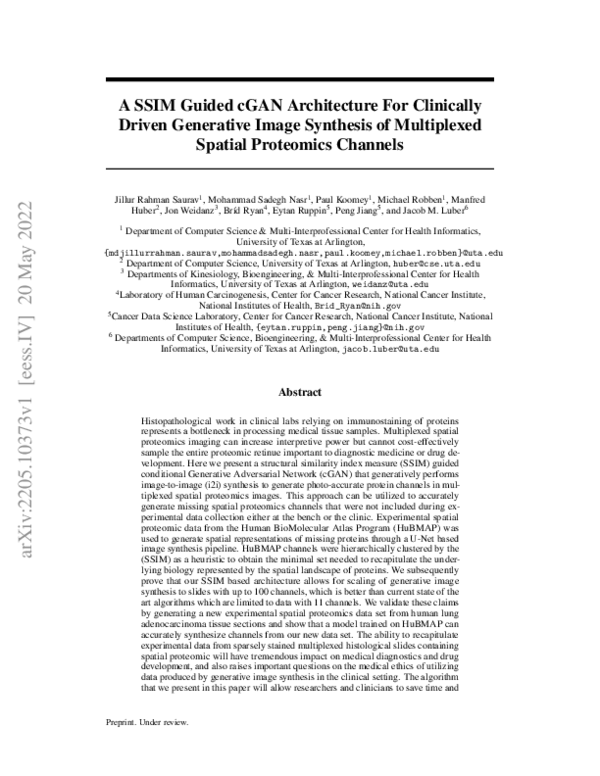 (PDF) A SSIM Guided cGAN Architecture For Clinically Driven Generative ...