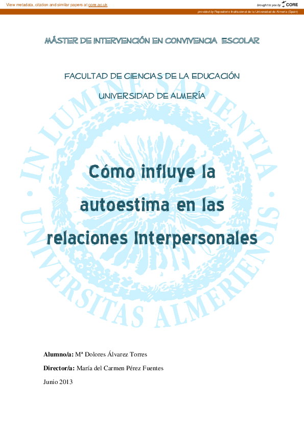 (PDF) Cómo influye la autoestima en las relaciones interpersonales