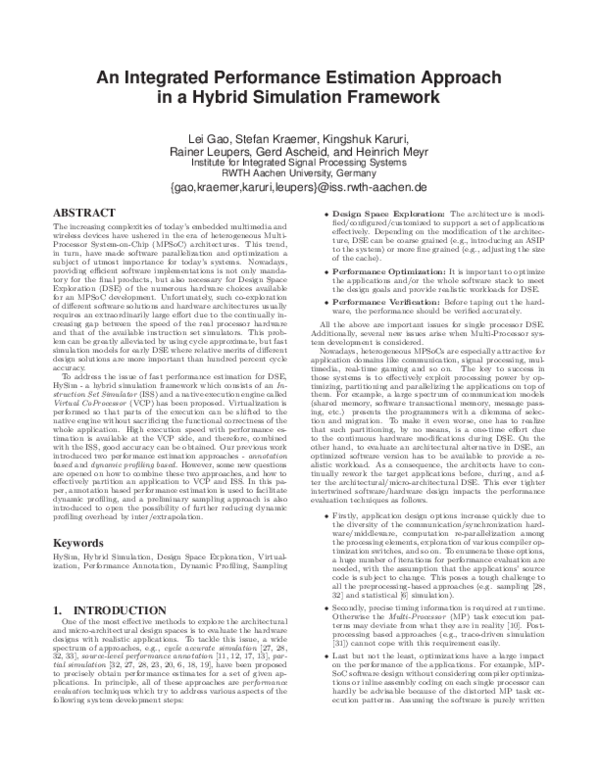 (PDF) An integrated performance estimation approach in a hybrid ...