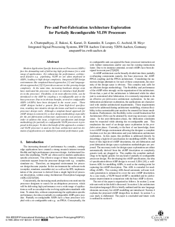 (PDF) Pre- and Post-Fabrication Architecture Exploration for Partially ...