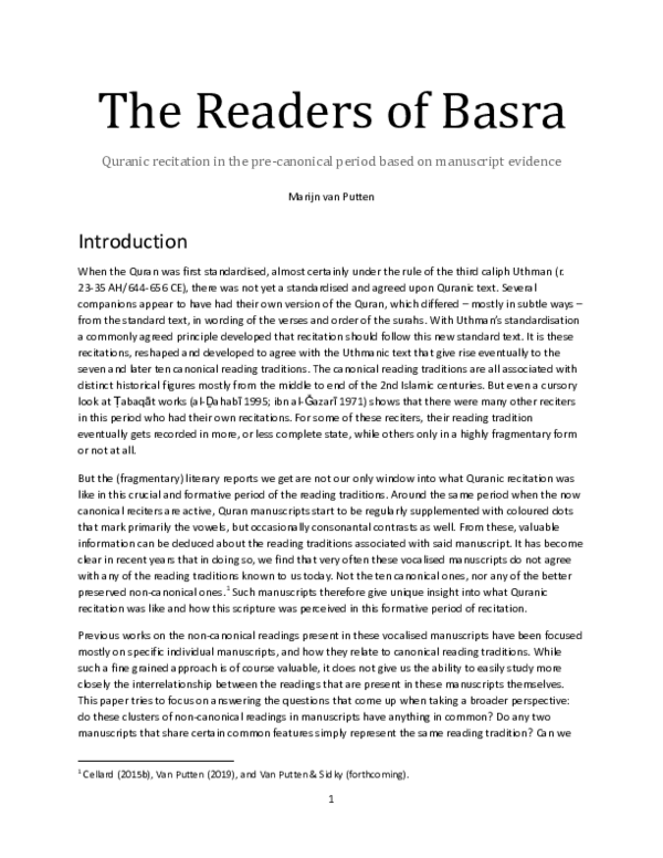 (PDF) The Readers of Basra