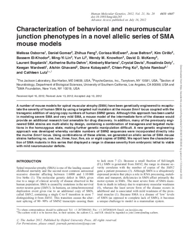 (PDF) Characterization of behavioral and neuromuscular junction ...