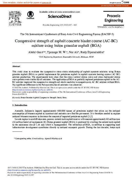 (PDF) Compressive Strength of Asphalt Concrete Binder Course (ACBC