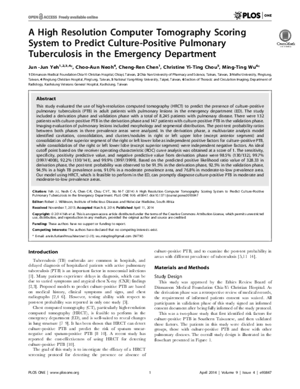 (PDF) A High Resolution Computer Tomography Scoring System to Predict ...