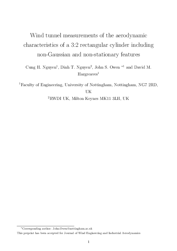 (PDF) Wind tunnel measurements of the aerodynamic characteristics of a ...
