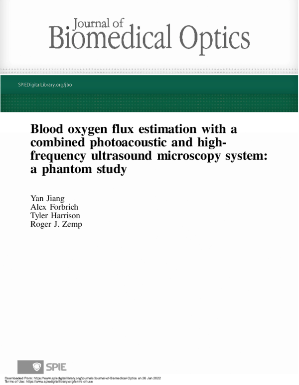 (PDF) Blood oxygen flux estimation with a combined photoacoustic and
