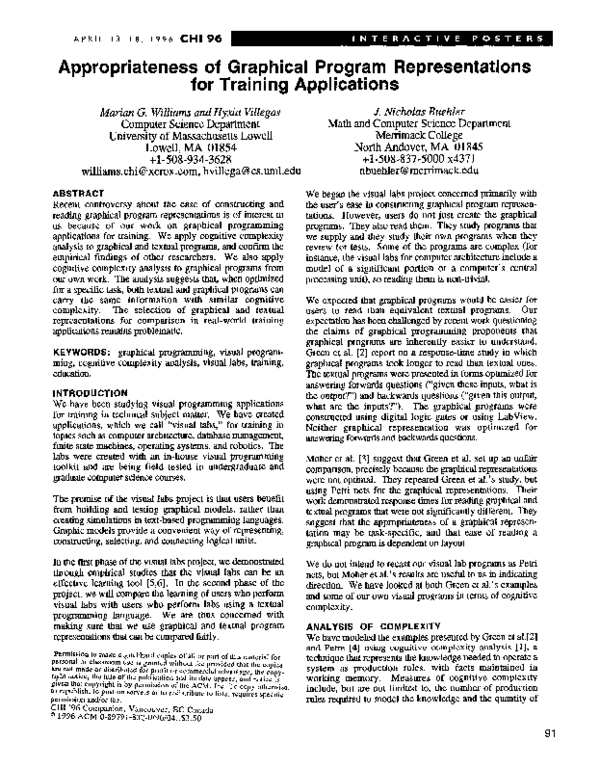 (PDF) Appropriateness of graphical program representations for training ...