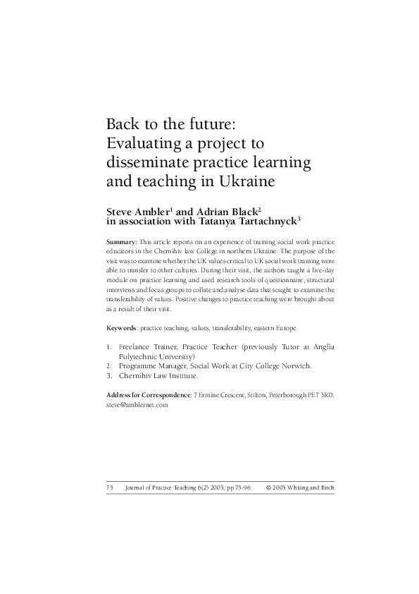 (PDF) Back to the future