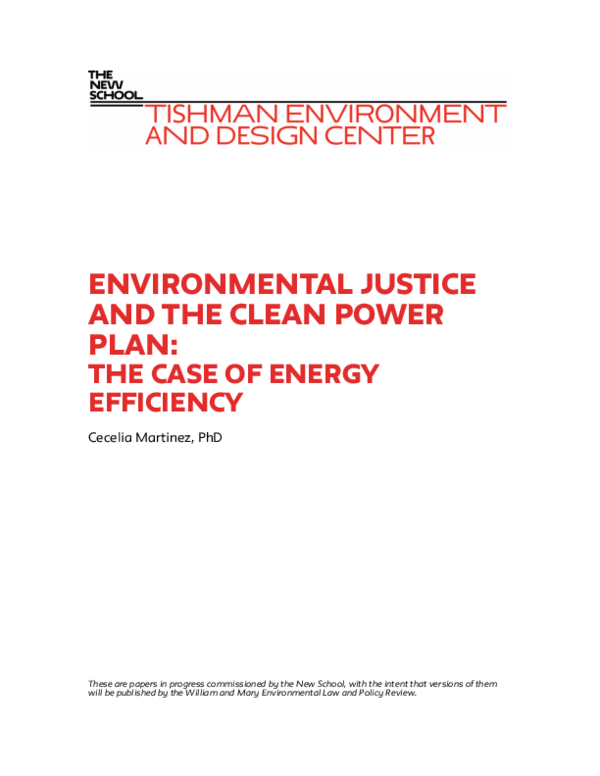 (PDF) Environmental justice and the Clean Power Plan : the case of ...