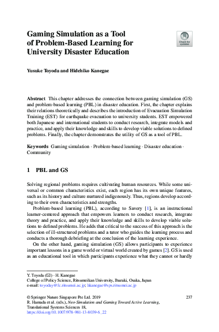 (PDF) Gaming Simulation as a Tool of Problem-Based Learning for ...
