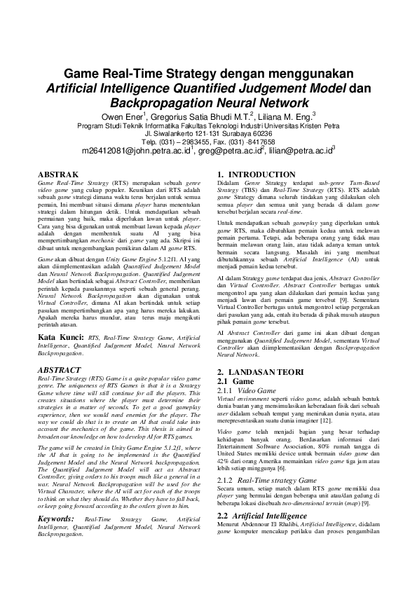(PDF) Game Real-Time Strategy dengan menggunakan Artificial ...