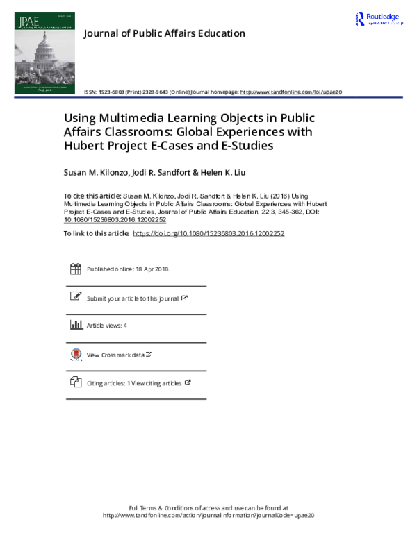 (PDF) Using Multimedia Learning Objects in Public Affairs Classrooms ...