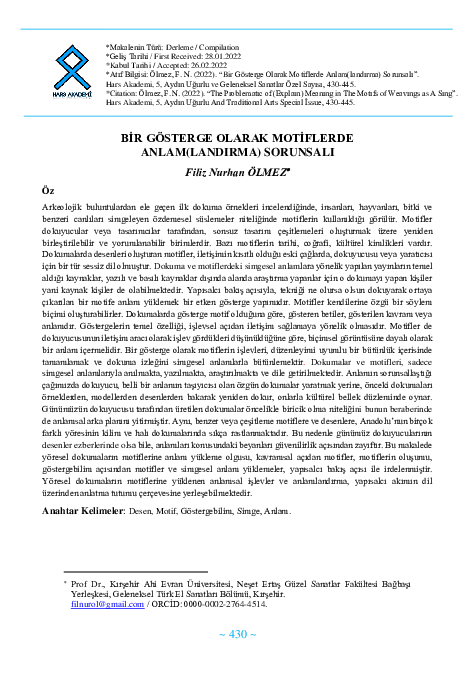  PDF The Problematic Of Explain Meaning In The Motifs Of Weavings As 