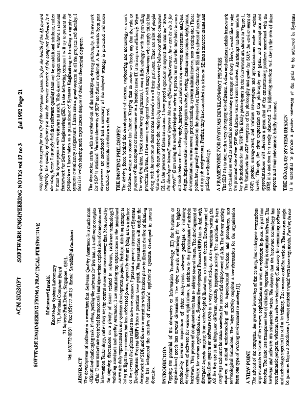 (PDF) Software engineering from a practical perspective