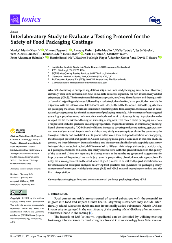 (PDF) Interlaboratory Study to Evaluate a Testing Protocol for the ...