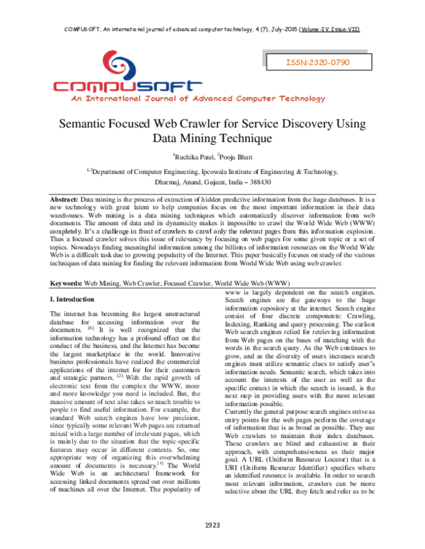 (PDF) Semantic Focused Web Crawler for Service Discovery Using Data ...