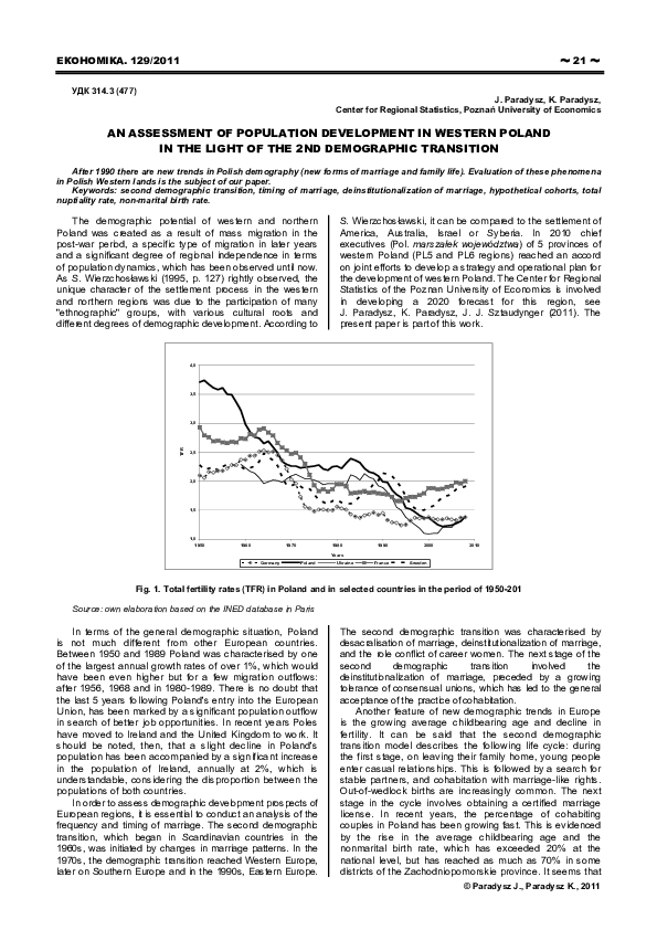 (PDF) An Assessment of Population Development in Western Poland in the ...
