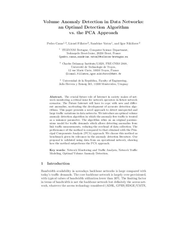 (PDF) Volume Anomaly Detection in Data Networks: An Optimal Detection ...
