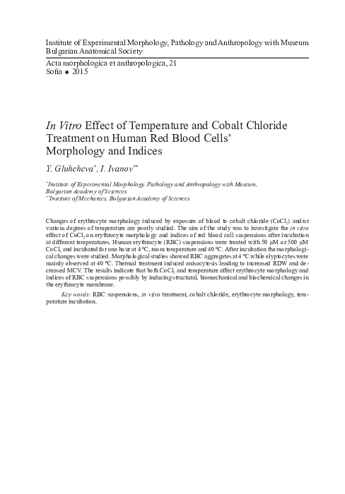 (PDF) In Vitro Effect of Temperature and Cobalt Chloride Treatment on ...