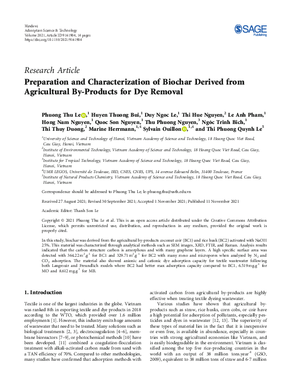 (PDF) Preparation and Characterization of Biochar Derived from ...