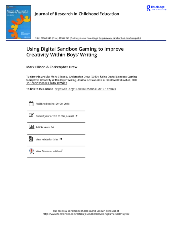 (PDF) Using Digital Sandbox Gaming to Improve Creativity Within Boys ...