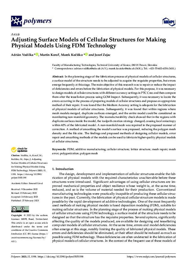 (PDF) Adjusting Surface Models of Cellular Structures for Making ...