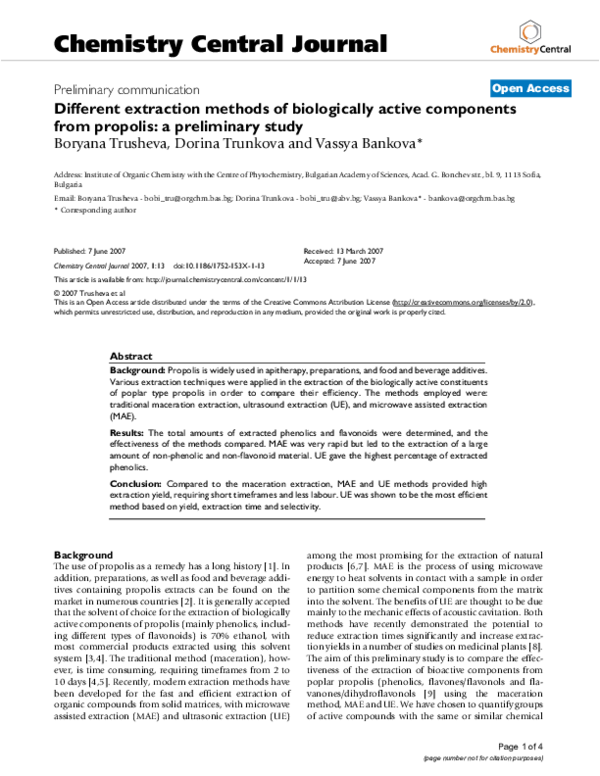 (PDF) Different extraction methods of biologically active components ...