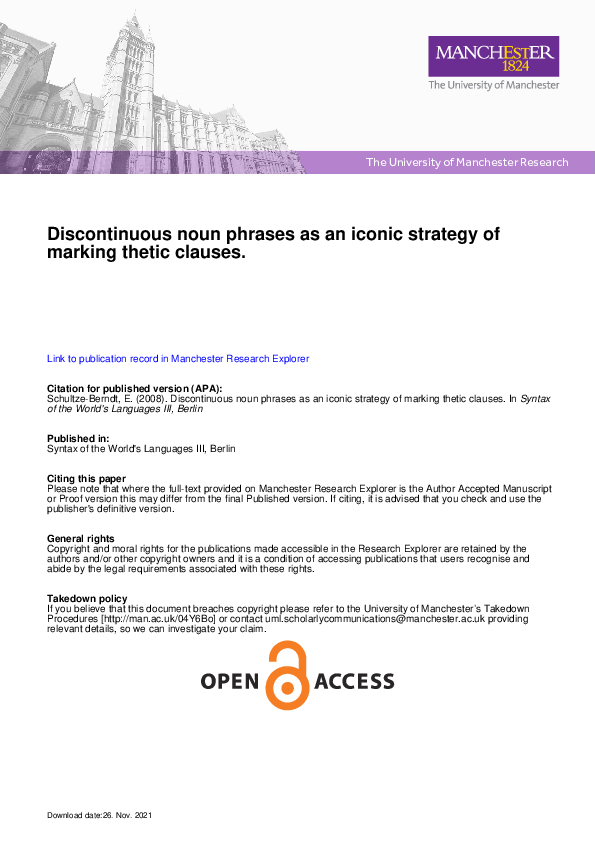 (PDF) Discontinuous noun phrases as an iconic strategy of marking ...