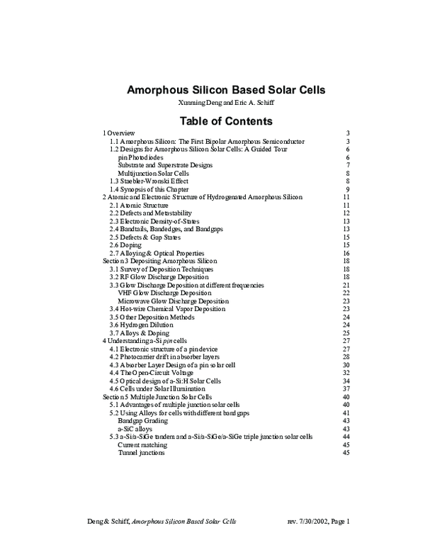 (PDF) Amorphous Silicon-Based Solar Cells