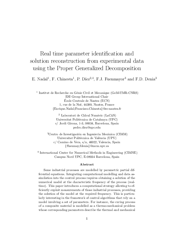 (PDF) Real time parameter identification and solution reconstruction ...
