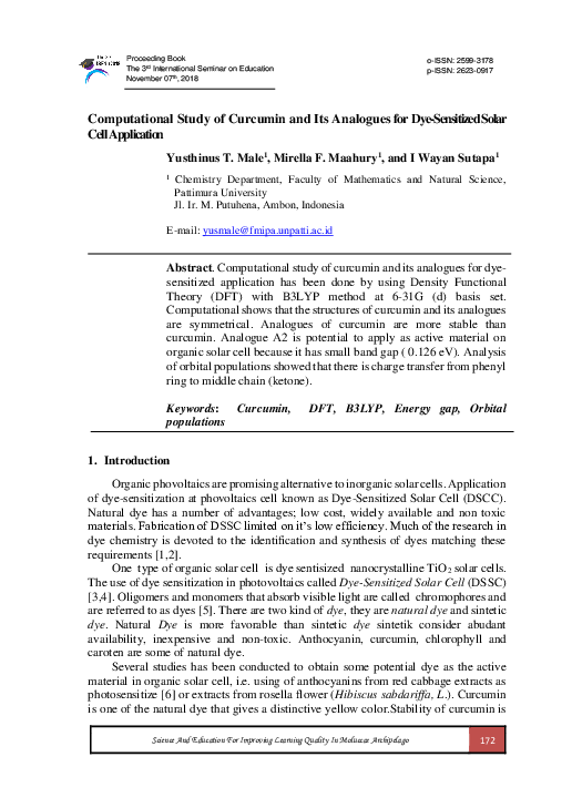 (PDF) Computational Study of Curcumin and Its Analogues for Dye ...