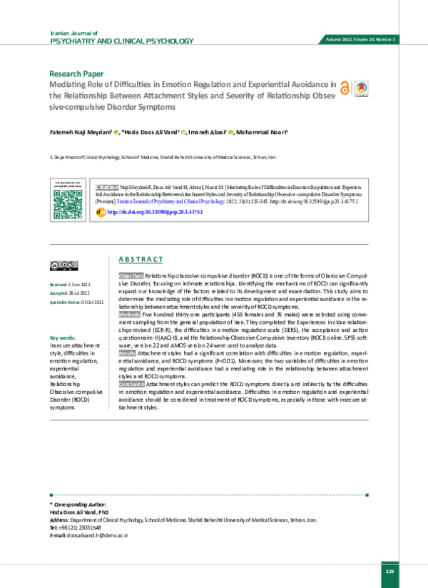 (PDF) Mediating Role of Difficulties in Emotion Regulation and ...