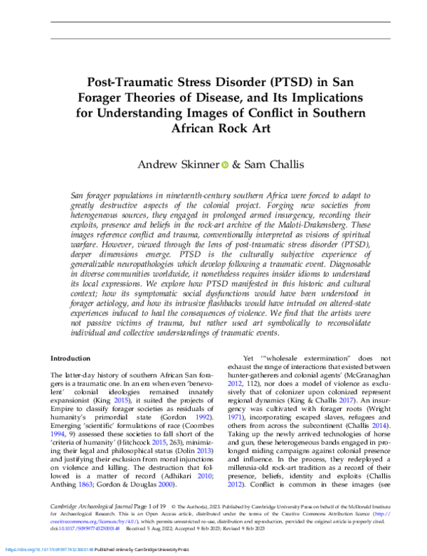 (PDF) Post-Traumatic Stress Disorder (PTSD) in San Forager Theories of ...