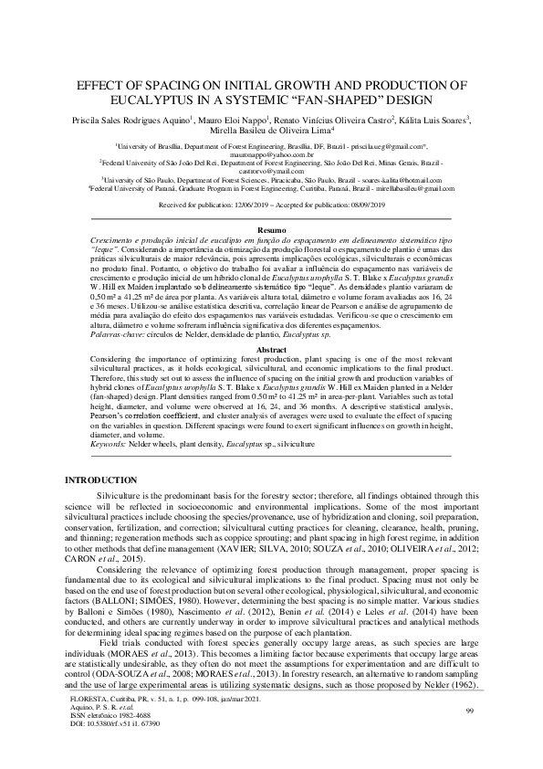 (PDF) Effect of Spacing on Initial Growth and Production of Eucalyptus ...
