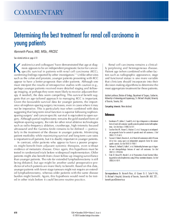 (PDF) Determining the best treatment for renal cell carcinoma in young ...