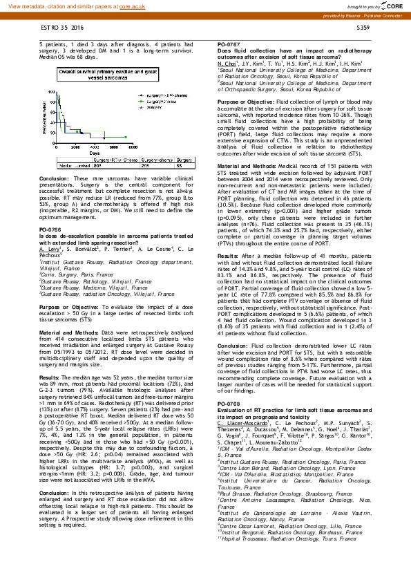 (PDF) PO-0768: Evaluation of RT practice for limb soft tissue sarcomas ...