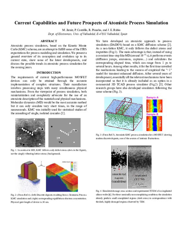 (PDF) Current Capabilities and Future Prospects of Atomistic Process ...