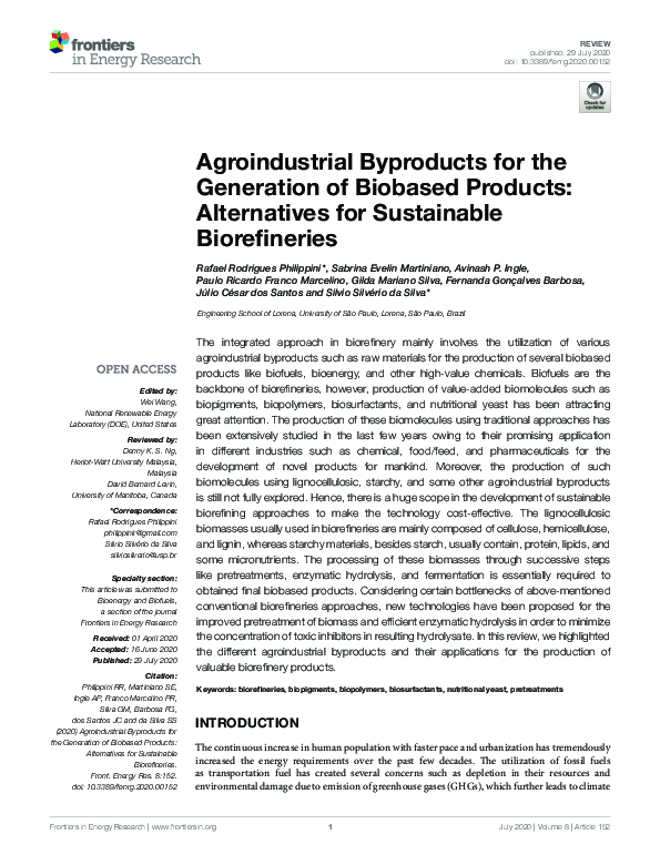 (PDF) Agroindustrial Byproducts for the Generation of Biobased Products ...