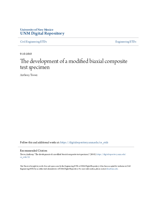 (PDF) The development of a modified bi-axial composite test specimen