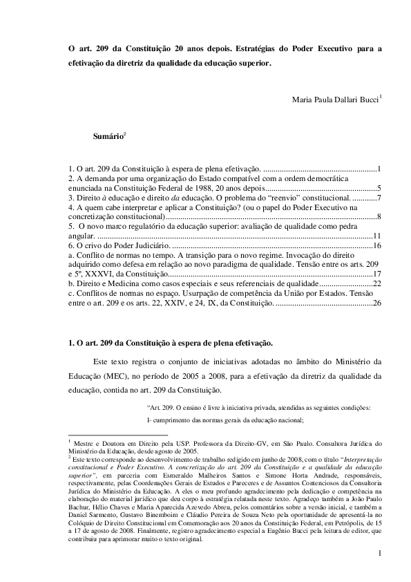 (PDF) O art. 209 da Constituição 20 anos depois. Estratégias do Poder ...