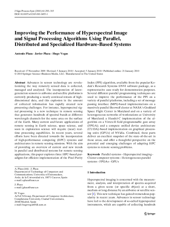 (PDF) Improving the Performance of Hyperspectral Image and Signal ...