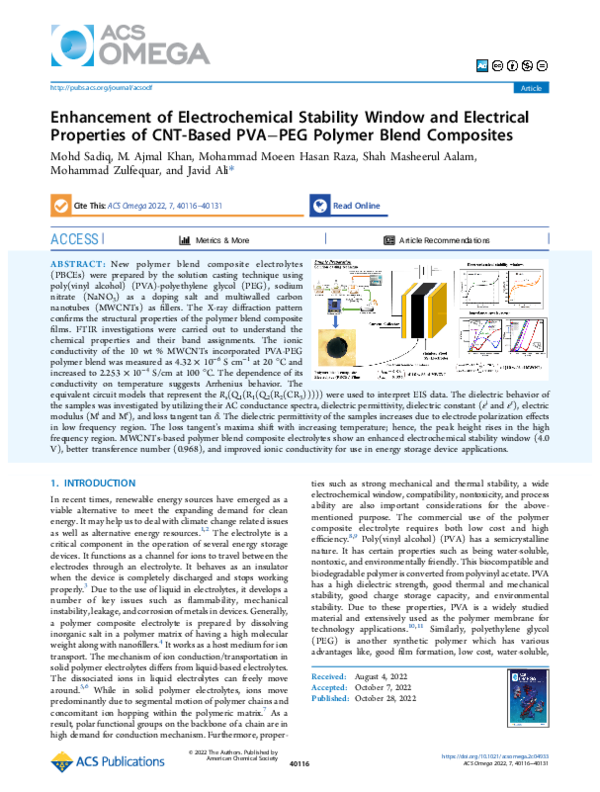 (PDF) Enhancement of Electrochemical Stability Window and Electrical ...
